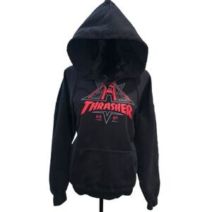 Thrasher Black Hoodie with SF Golden Gate Bridge Graphic